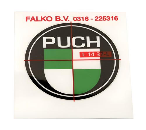 Aufkleber / Plakette Puch grün / weiß für Motorrad 40mm  - Bild 1 von 4