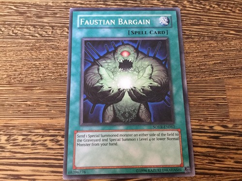 SOVR-EN062 Faustian Bargain Common Short Print Yugioh Card - Foto 1 di 4