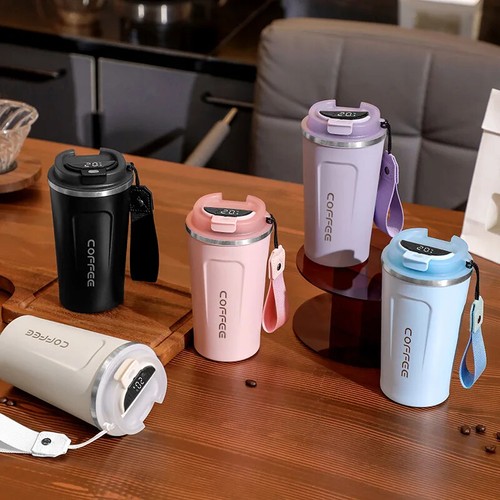 Smart Coffee Tumbler 510Ml Stainless Thermos Cup With Temperature Display New