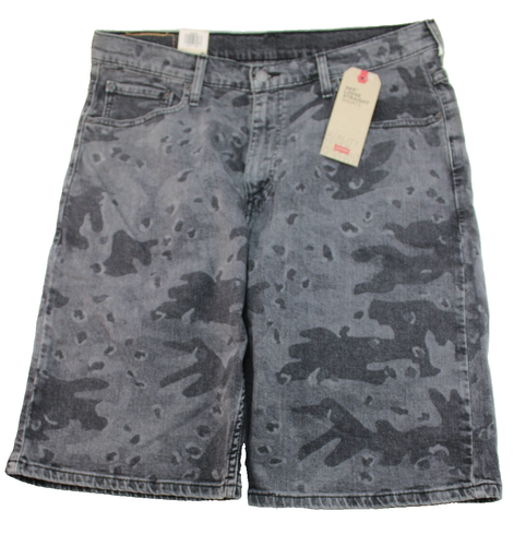 LEVI'S 569 Size 36 x 12 Black Camo Loose Fit Stretch Men's Jean Shorts MSRP $45 - Picture 4 of 6