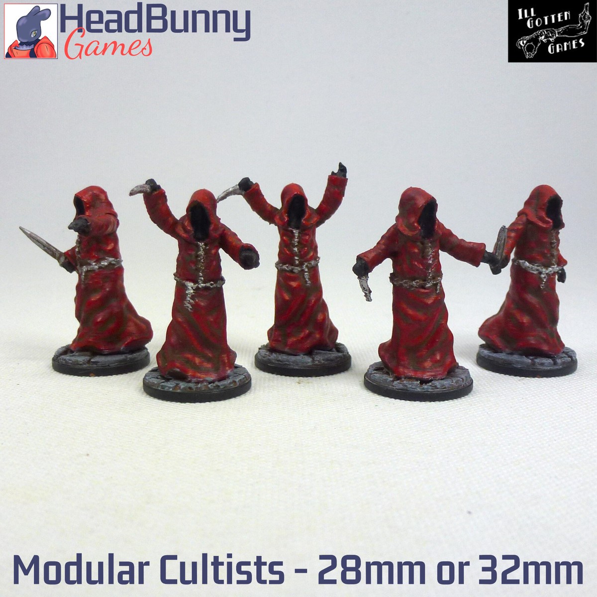 Set of 5x Cultist Miniatures 28mm 32mm Fantasy Historical Wargames