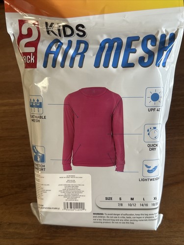 32 Degrees Cool 2-Pack Air Mesh Long Sleeve Crew Neck Shirts Girls Size L 14-16 - Picture 6 of 7