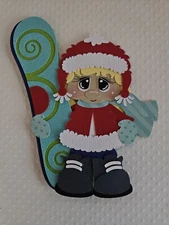 Snowboarding Girl Blonde Hair. Scrapbook, Card Making Paper Piecing