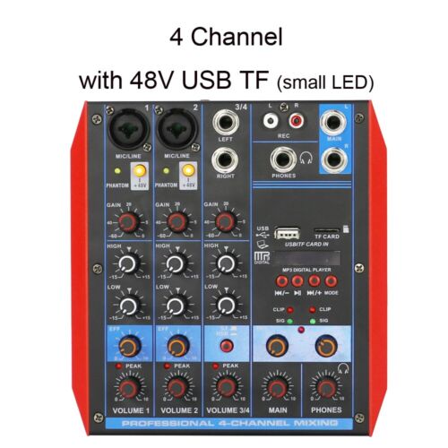 Mini 4 Channel PC Laptop Live Sound Card DJ Karaoke Mixer Mixing Console USB - Picture 2 of 9