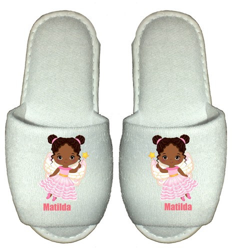 Fairy Spa Hausschuhe personalisiert Kinder Kids African American Girl - Bild 7 von 12