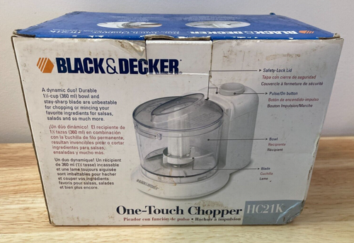 Black & Decker 1.5-Cup One Touch Chopper White Model HC21K (New in Box) - Picture 2 of 4
