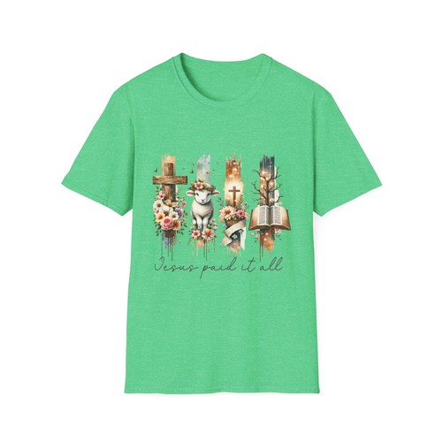 Faith-Inspired T-Shirt, Jesus Paids It All Tee, Unisex Christian Apparel - Picture 37 of 151