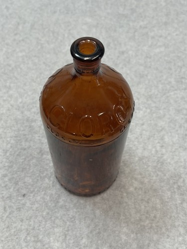 Clorox Cork Top Bottle Antique Amber Glass Embossed Vintage - Picture 3 of 8