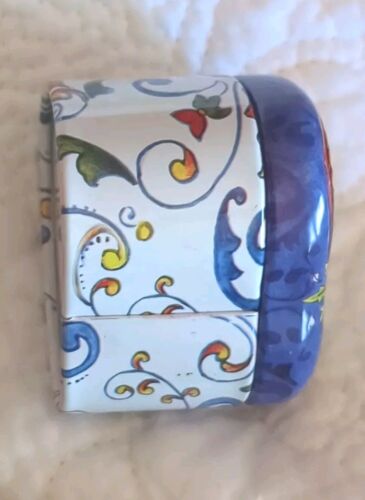 Brighton B Letter Heart Ring Tin 2" Box Very Nice Monogram Purple Yellow Multi - Picture 3 of 11