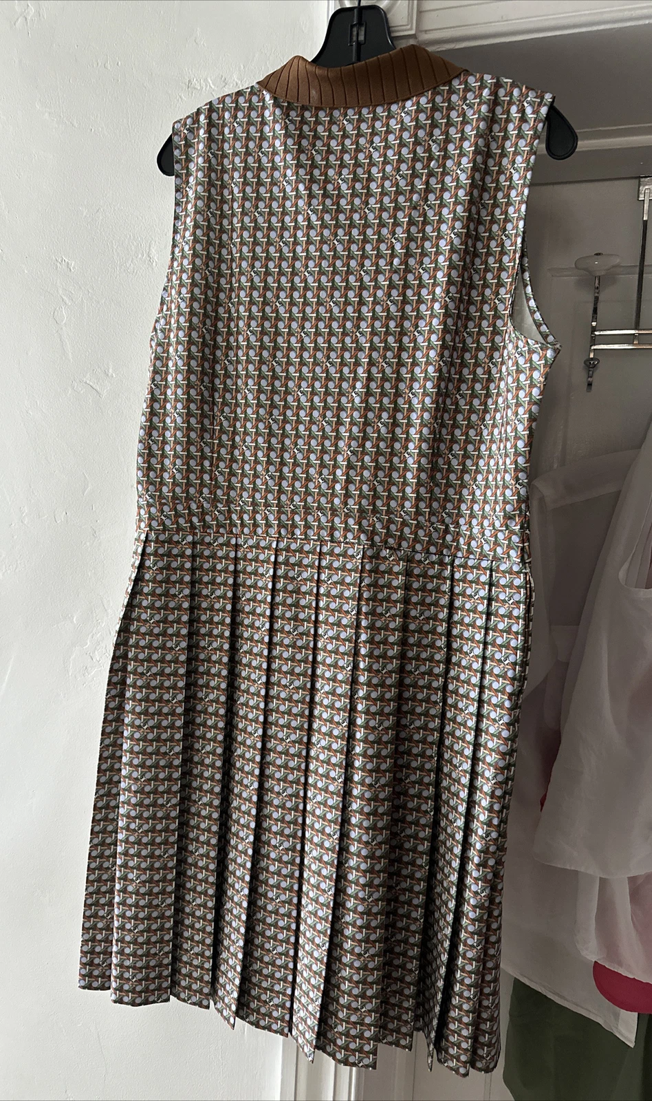 NUOVO XL Tory Burch abito da golf cestino sportivo tessitura marrone