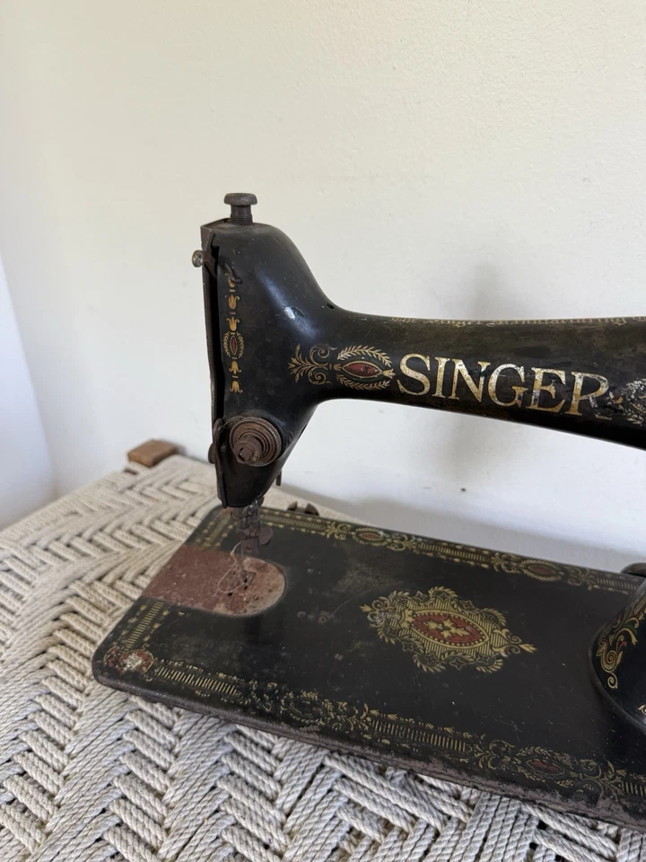 🍊Máquina de coser vintage 1910 Singer Treadle modelo G SOLO CABEZA G204870? Foto 2 de 4
