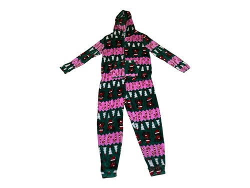 Em & Alfie Damen Weihnachten Kapuze Bär Print Einteiler Pyjama X-Large - Bild 1 von 3