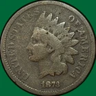 1873 Closed 3 Indian Head Cent Very Good VG Coin, Minor Corrosion #41602