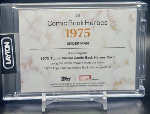 2025 Topps Marvel Comic Heroes #22 1975 SPIDER-MAN GOLD SHIMMER SP /24 - Picture 4 of 4