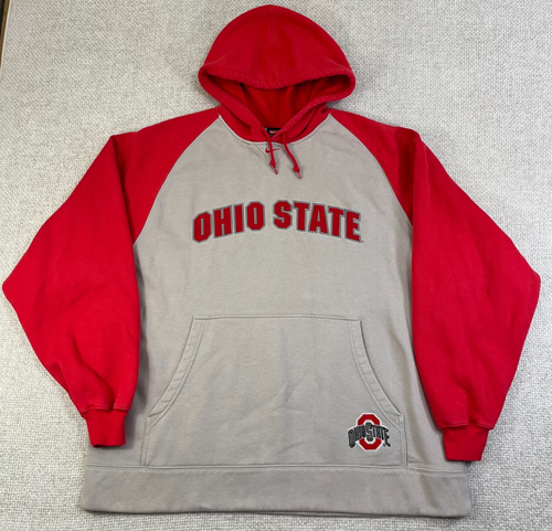 Vintage Ohio State Buckeyes Nike Team Hoodie Men’s XL Center Swoosh Gray Red - Picture 1 of 8