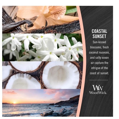 WoodWick Coastal Sunset Large Hourglass Jar Candle Wood Lid Crackles Burns NEW - Picture 5 of 9