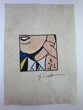 Roy Lichtenstein COA Art Painting Original Drawing Vintage Paper Signed