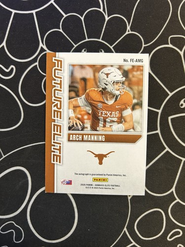 Donruss Elite Nil Arch Manning Fe-amg 2025 holofoil púrpura Future Elite/99 automático - Imagen 2 de 2
