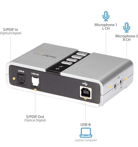 StarTech ICUSBAUDIO7D 7.1 USB Adaptateur Audio Carte Son Externe avec SPDIF - Photo 5/5