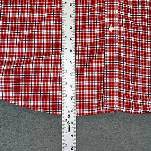 Lacoste Button Down Hemd 44 Classic Fit rot kariert leicht Sommer Freizeit - Bild 9 von 14