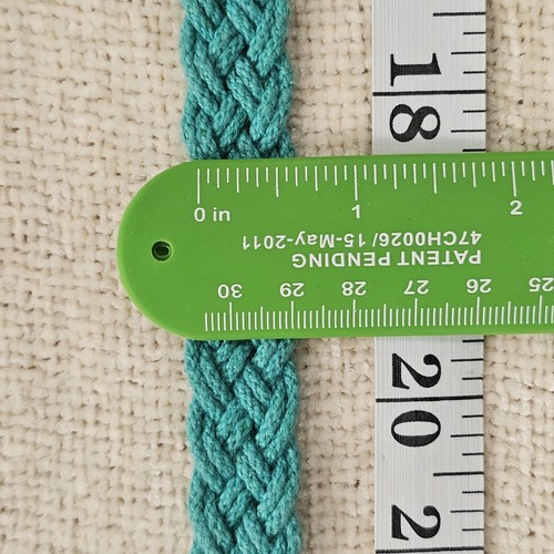 Cintura intrecciata Gutos vintage anni 80 Germania Ovest taglia 38" grande verde acqua - Foto 8 di 8