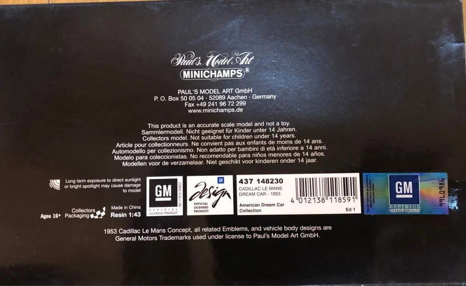 Minichamps 1/43 Cadillac Le Mans 1953 Diecast Model Car Classic Vintage Rare - Image 2 of 4