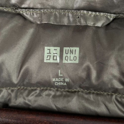 Uniqlo Ultra Light Down Vest Womens L Olive Green Full Zip Insulated Windproof - Picture 4 of 9