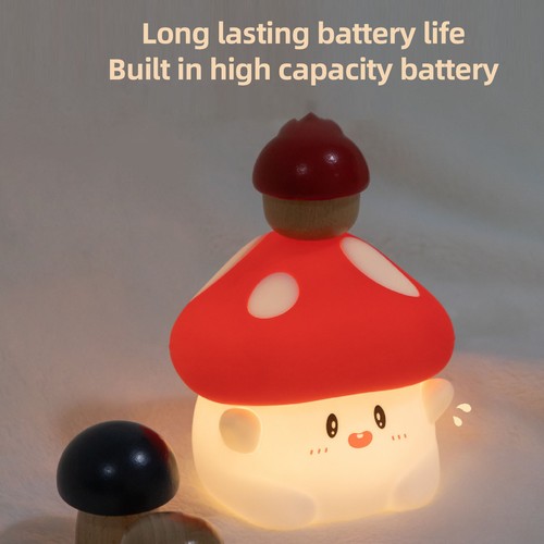 Mushroom Night Lamp 800mAh Bedside Table Lamp Cartoon Ambient Light Baby Calming - Bild 18 von 24