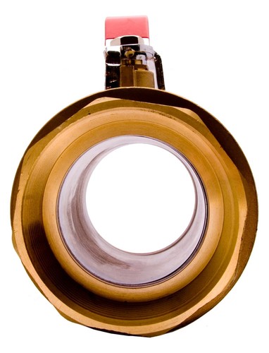 4" Brass Ball Valve - Full Port 600WOG, w/Red Handle - Picture 4 of 4