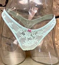 Victoria's Secret Tease High Leg Scoop THONG Panty Sz XS Waterfall NWT$18.95