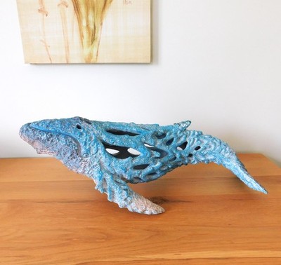 Buckelwal Skulptur Statue Meerestier Figur 50 cm lang