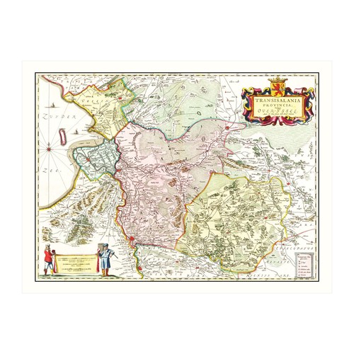 Old Map of Overijssel 1665 - Vintage Netherlands Art Wall De - Picture 6 of 29