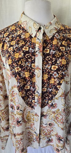 Free People Western Silk Floral Shirt Medium - Picture 2 of 6