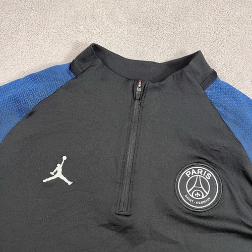 Paris Saint Germain PSG Jordan Jacket Kids Youth XL Black 1/4 Zip Lightweight - Picture 2 of 12