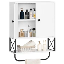 Bathroom Wall Cabinet with 2 Door and Adjustable Shelves, Farmhouse Medicine ...