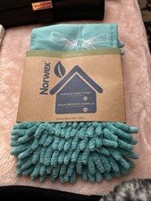 NEW Norwex Chenille Hand Towel Turquoise With BacLock Unique Hanging Ability