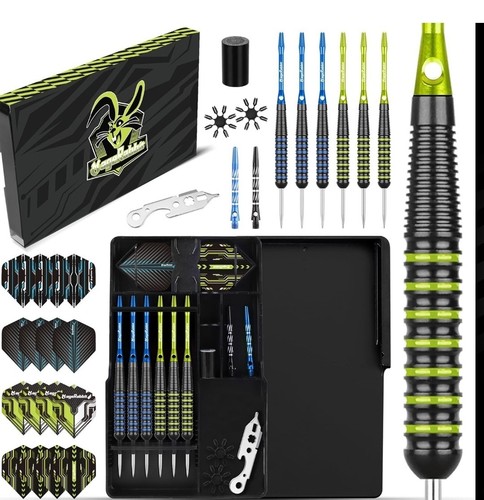 Steel Tip Darts Set 6er Pack 22g, Metalldarts mit 16 Stück Dart Flights 8 Stück Shafts - Bild 2 von 8