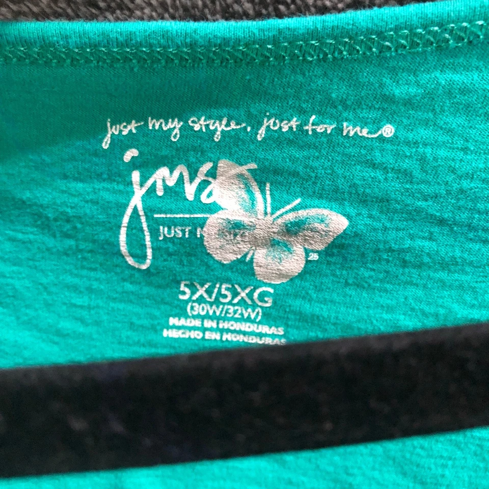 JMS Just My Size Women’s Plus 5X Graphic Tops Lot of 3 Peacock & Floral Print - Image 4 of 4