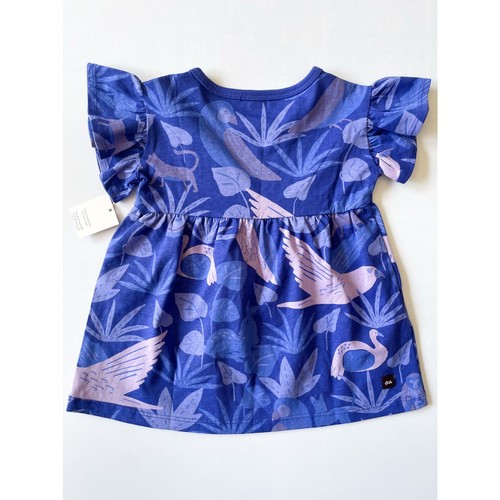 NWT Tea Collection Baby Girls Purple Tropical Cotton Dress 9-12 Months - Picture 4 of 5