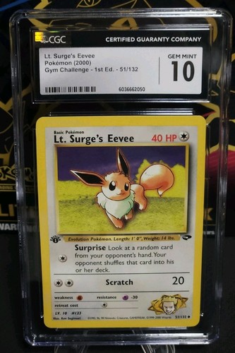 Lt. Surge's Eevee (1st Edition) graded CGC 10 for sale on eBay