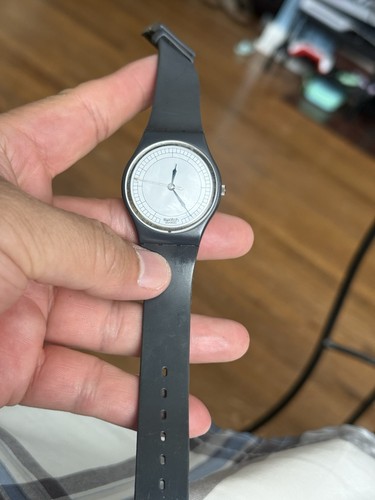 Swatch Uhr Vintage INC. GA103 grau 1985 braucht Batterie, Vintage lesen