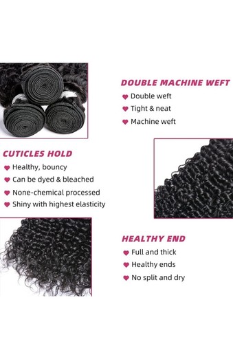 12A Echthaar Bündel Deep Curly Wave Bündel Echthaar 100% unverarbeitet - Bild 3 von 9