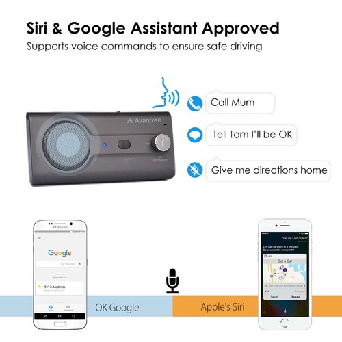 CK11 Hands Free Bluetooth 5.0 Car Kits, Quality Loud Speakerphone, Siri - Picture 2 of 7