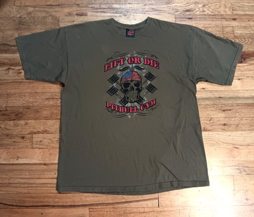 Vintage Pitbull Gym Lift or Die T-Shirt Military US ARMY USMC Weightlifting - Bild 2 von 5