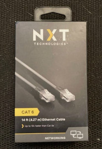 NXT CAT6 Patch Cable 14ft Black Gigabit NX29776