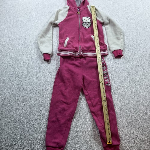 Hello Kitty Outfit Size 6 Girls 2-Pc Pink White Hoodie&Pants Outdoor Set - Picture 5 of 11