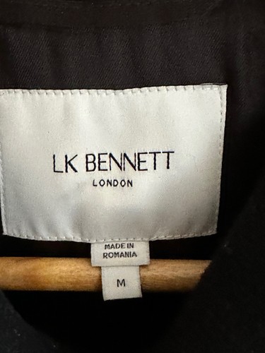 L K Bennett Marseille Black Cape Snaffle Gold Trim MEDIUM Cheltenham Races - Picture 12 of 13