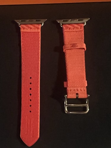 Bracelet de montre Hermès Apple rouge/orange authentique - Photo 10 sur 16