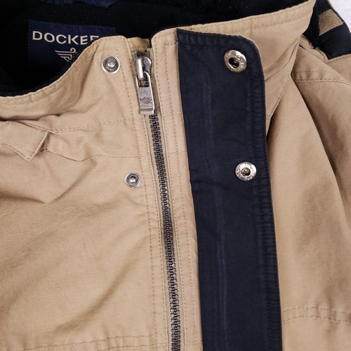 Dockers Hooded Jacket Khaki Tan XXL Full Zip Casual Outdoor Utility Workwear - Picture 5 of 15