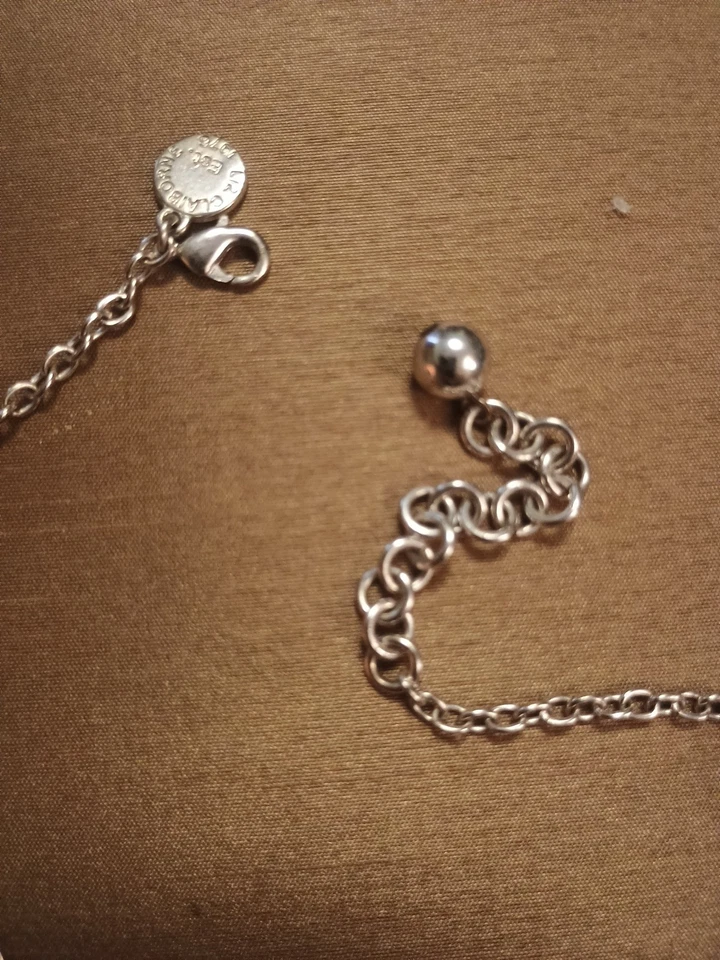 Collar Liz Claiborne Egipcio Flecos Cuentas Tono Plata Foto 4 de 4